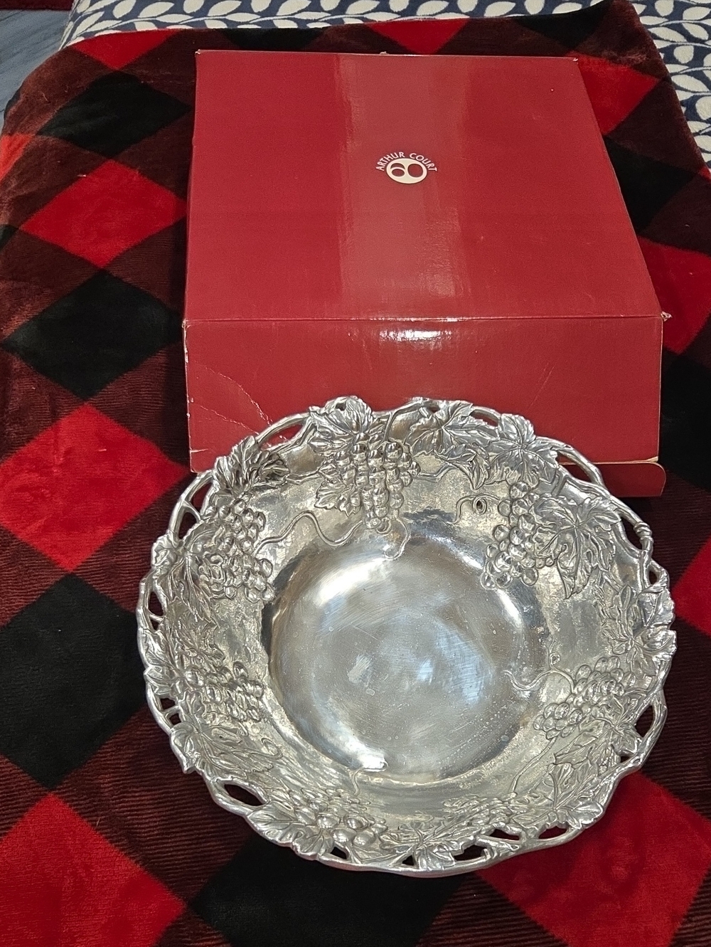 Arthur Court Silver-Tone Grape & Vine Decorative Bowl